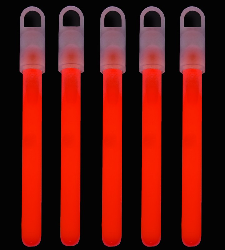 6″ Slim Red Premium Glow Sticks (pack Of 50)