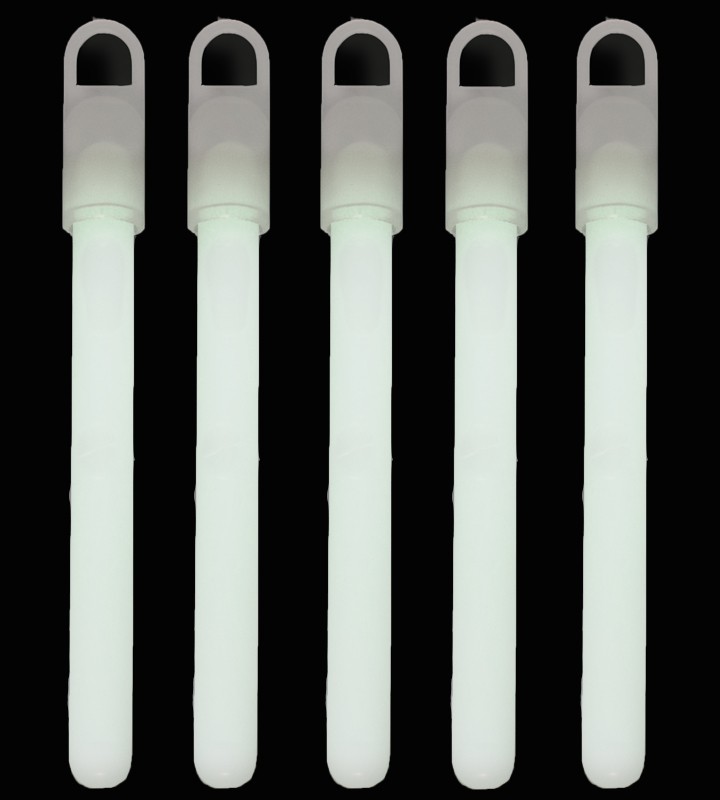 6″ Slim White Premium Glow Sticks (pack Of 50)