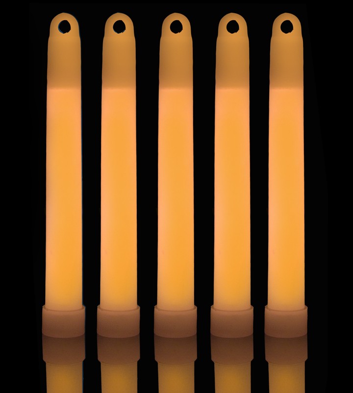 6″ Orange Premium Glow Sticks (pack Of 25)