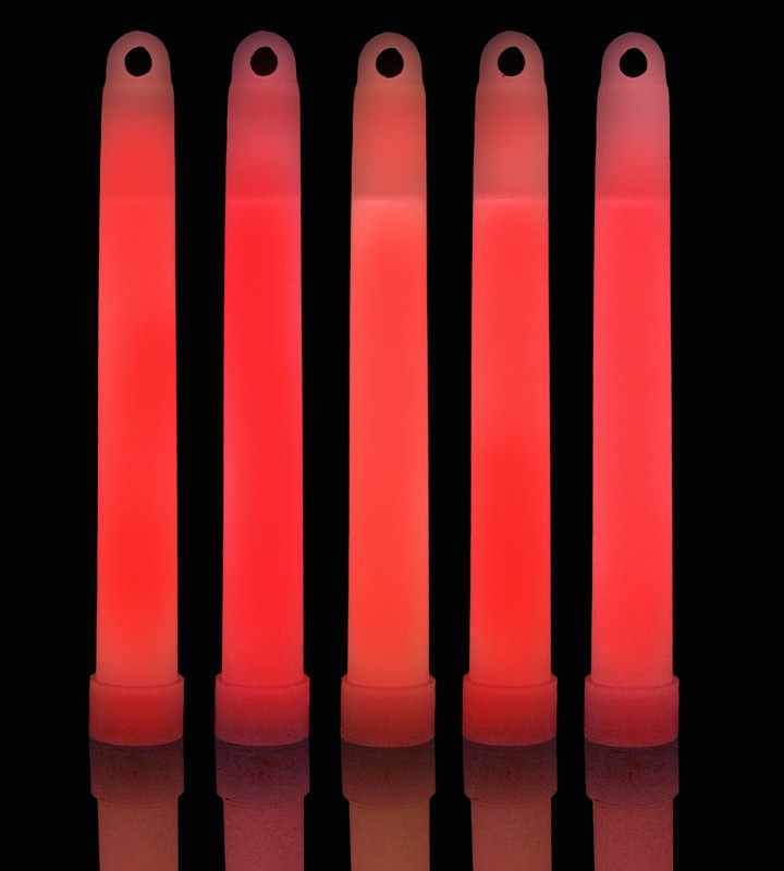 6″ Red Premium Glow Sticks (pack Of 25)