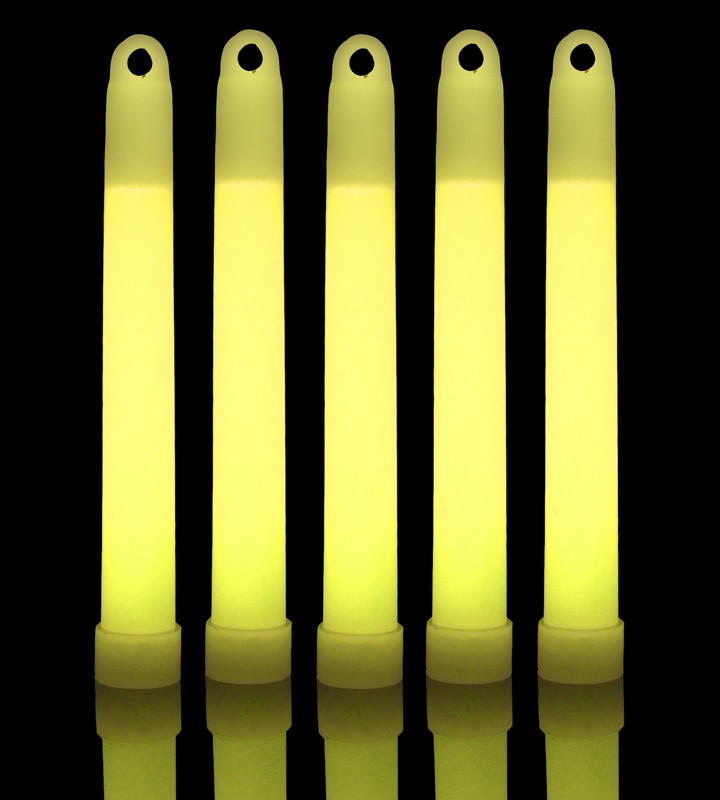 6″ Yellow Premium Glow Sticks (pack Of 25)