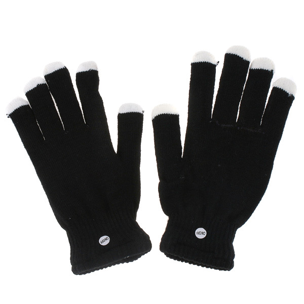 Gloves - Black Moonlight Mitts Multicolor LED (pair)