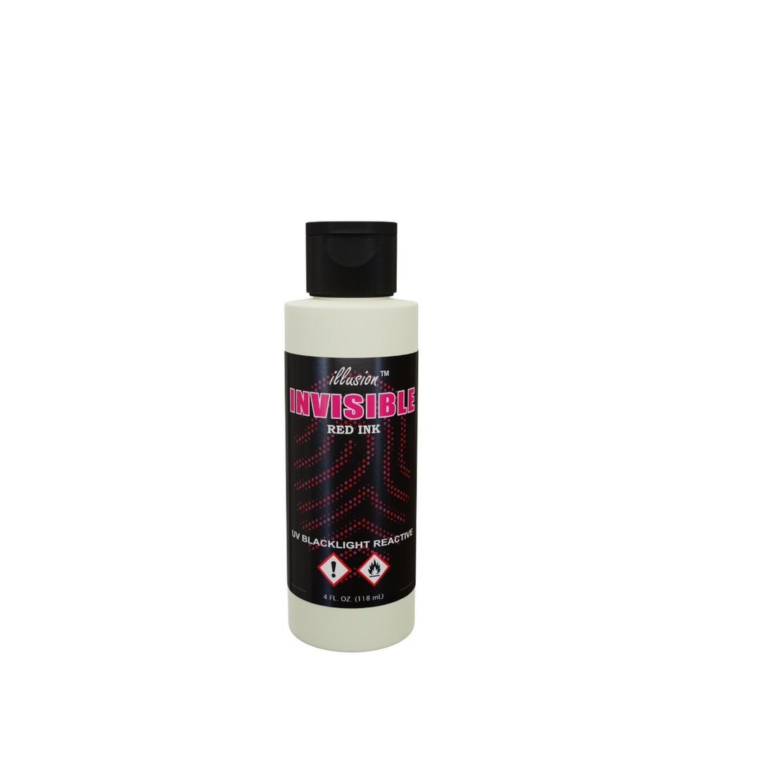 UV Blacklight Reactive Red Invisible Ink – 4 Oz. Bottle