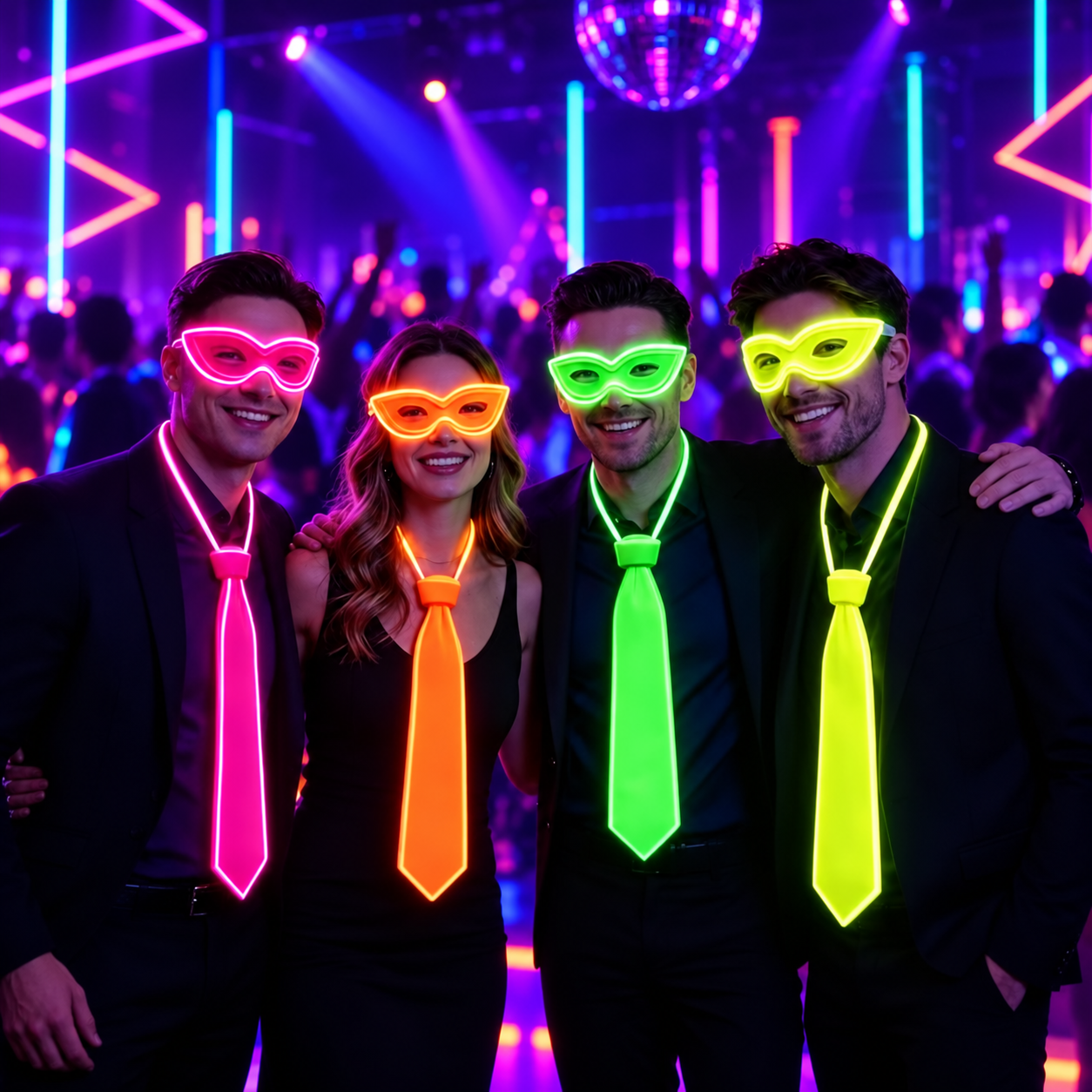 UV BLACKLIGHT TIE & MASK SET